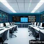 Home 21 정보보안 필기 시험 대비 중요 개념 요약 - A detailed illustration of a modern Malaysian corporate office server room showcasing advanced cyber...